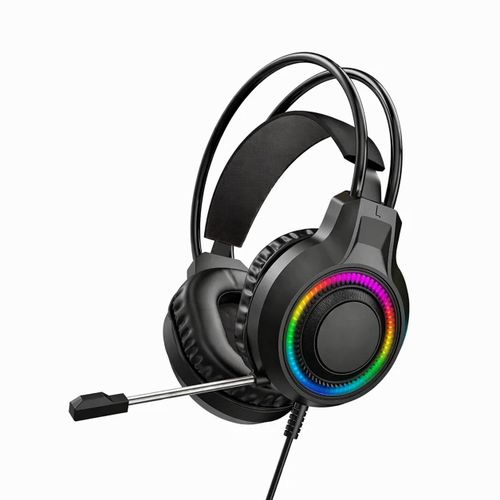 V6S USB-A RGB Lighting Gaming Stereo Headphone Headset Built-In Microphone And Volume Control Gamer Headset Support Wired 3.5mm Port.
