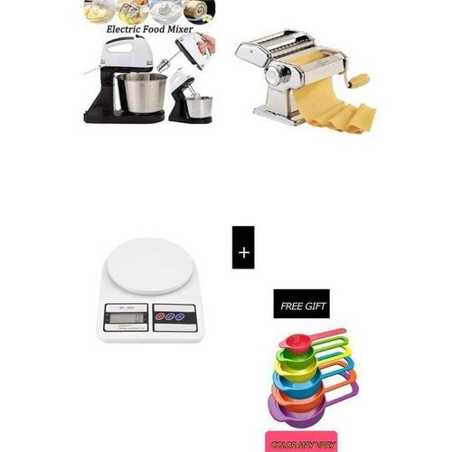 Electric Cake mixer with bowl and Chinchin Cutter/Pasta Machine With Kitchen Scale And Free Measuring Spoon set