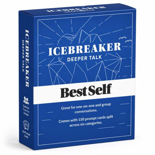 Icebreaker Deeper Talk BestSelf – 150 Conversation Prompt Cards for Couples, Friends & Groups