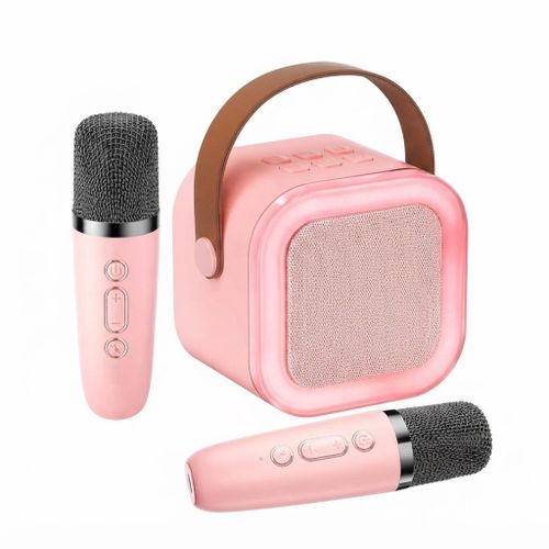 Wireless Karaoke Speaker Set with Dual Mics, RGB Lighting, and HD Stereo Sound for Kids & Adults