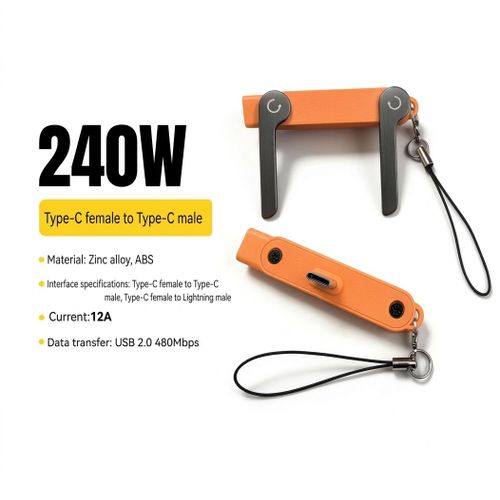 240W Folded Elbow Stand Type C to Type C Adapter