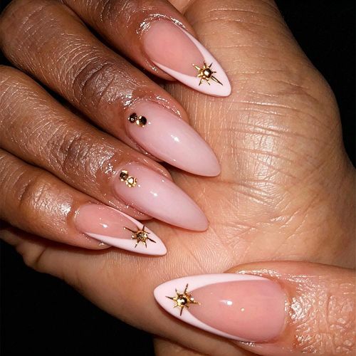 Beauty Press On Nails with Designs, Stick On Wearing Nail Set, 24Pcs