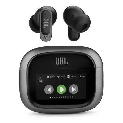 Tour Pro 5 - Pure Bass Smart screen touch True Wireless Noise Cancelling Earbuds With Smart Charging Case - Black