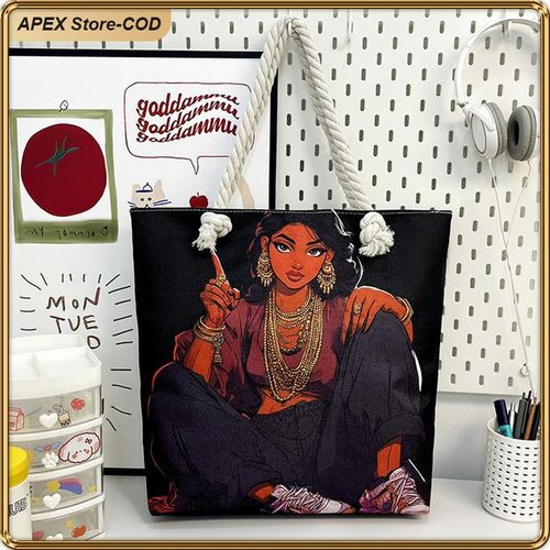 African American Black Women Tote Bag Black Girl Magic Shoulder Handbag For Work Travel Beach Shopping