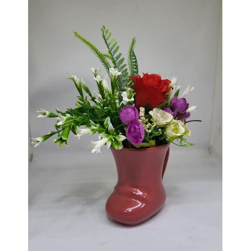 Table Artificial Plants In Decorative Ceramic Vase