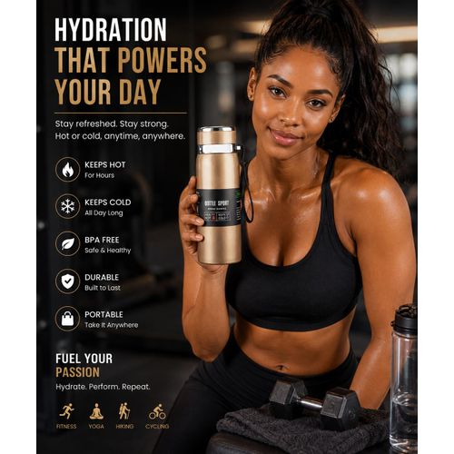 Lasting Hot and Cold Temperature Retention Flask for Fresh Ground Coffee, Hot Green Tea, Chilled Brew, Fruit Infusions, and Ice-Cold Drinking Water, Double Wall Thermal Flask for Hot and Cold Drinks, Eco-Friendly Sweat-Proof Beverage Container