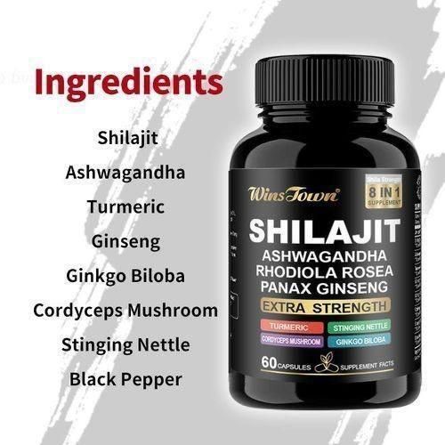 Shilajit Ashwagandha Rhodiola Rose Panax Ginseng Extra Strength (Wins Jown) X1