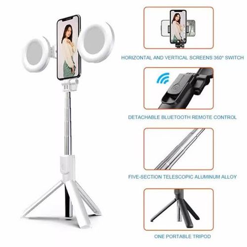 Bluetooth Wireless Selfie Stick Portable Ring Fill Light Folding Phone Stand For All Kind Of Phones