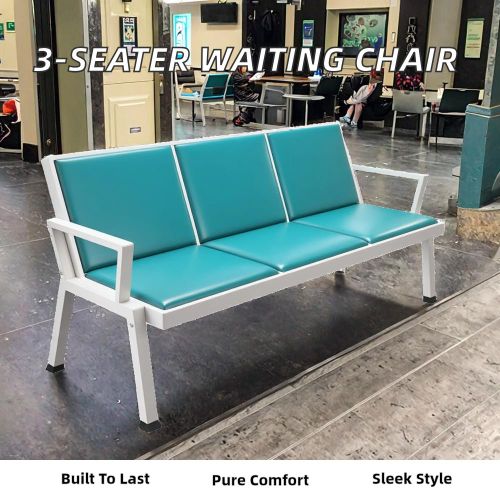 Premium 3 IN 1 Airport Waiting visitors Chair - CYAN