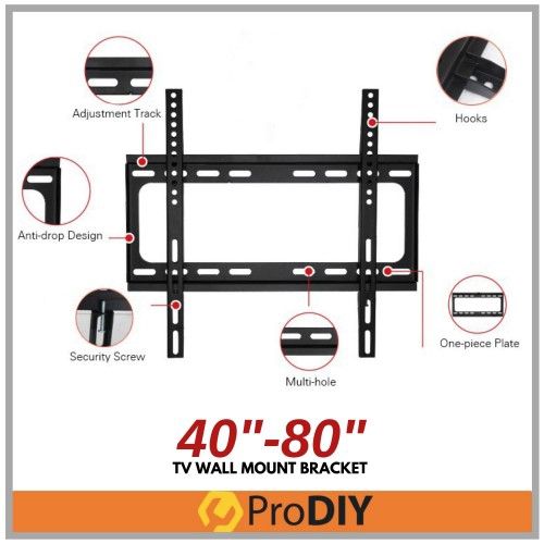 Large TV (Up To ''65") Tv Wall Mount Bracket Hanger