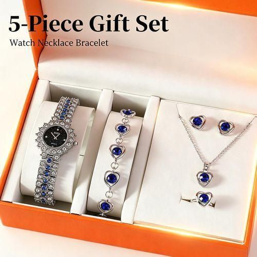 Blue crystal jewelry set