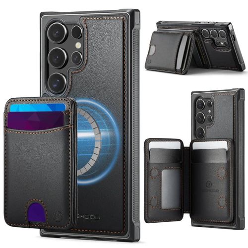 Galaxy S25 Ultra detachable wallet case Compatible with MagSafe for Men, Women, 2 in 1 Detachable Magnetic Phone Case with Card Holder Kickstand.
