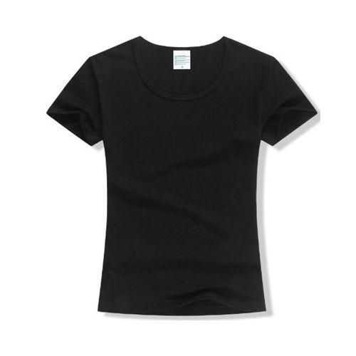 Summer High Quality Plain T Shirt Women Cotton ElasticTshirt Woman Casual Tops Short Sleeve Tshirt Black BUK
