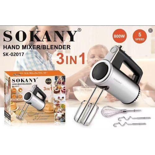 3-in-1 Electric Hand Mixer Blender With Dough Hooks & Whisk - 800W SK-02017