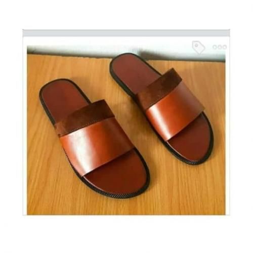 Men's Pam Slippers-Black And Brown