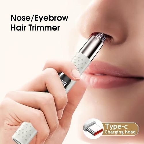Nose hair trimmer and ear hair trimmer, multi-functional beauty tool - with USB charging, LED screen - white