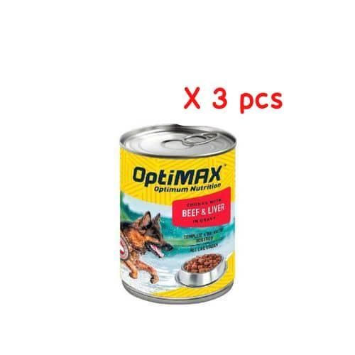 Optimax optimum nutrition canned dogfood (x3 pcs)