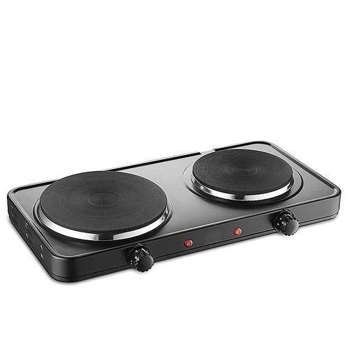 Electric hot plate double burner + 1 piece dish washing brush