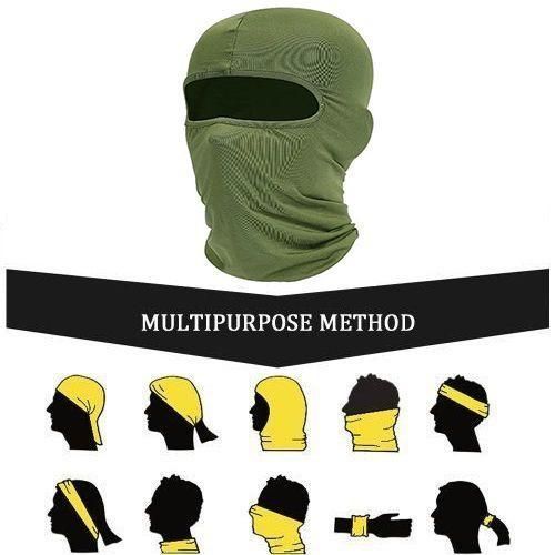 Full Face Cover Motorcycle Protecting Face Cycling Headwear - Green