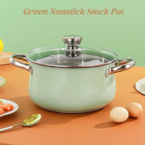 Thickened household stew pot, induction cooker, gas stove, double-handled stainless steel soup pot