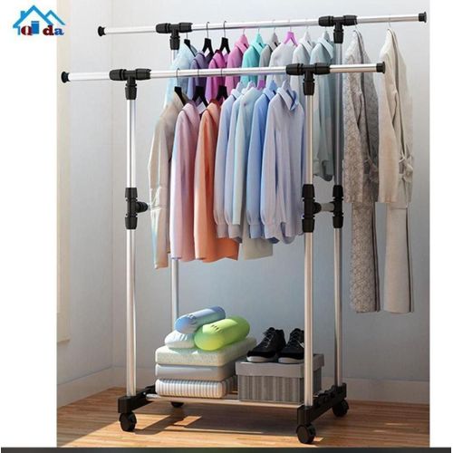 Extended hand double pole hanger