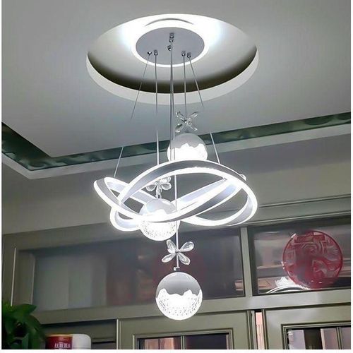 Modern LED Crystal Ball Ring Pendant Chandelier – Luxury Adjustable Hanging Ceiling Light for Living Room, Dining Room & Bedroom