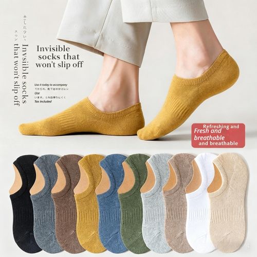 Men & Women No-Show Socks, Anti-Slip Silicone Heel, Breathable Thin Boat Socks for Casual & Sneakers