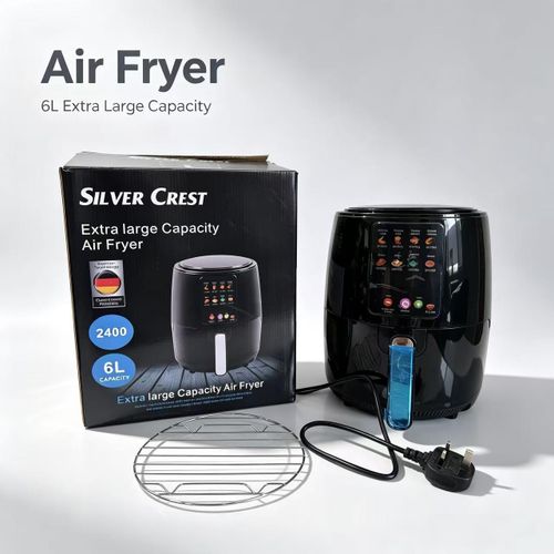 6L Air Fryer, Extra Large Capacity Oil-Free Hot Air Fryer with Multi Menu Control, Non-Stick Basket, Easy to Use Kitchen Appliance for Fries, Chicken, Vegetables and Family Meals