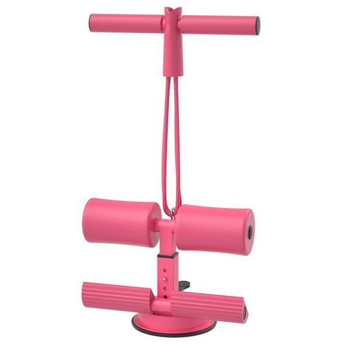 Adjustable Sit-Up-Bar With rope, Double Self Suction For Exercise- pink