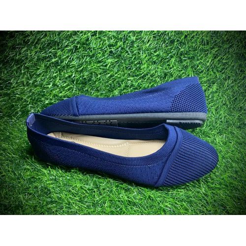 Fashion Ladies Beautiful Flat Ballerina Casual Shoe-Navy Blue