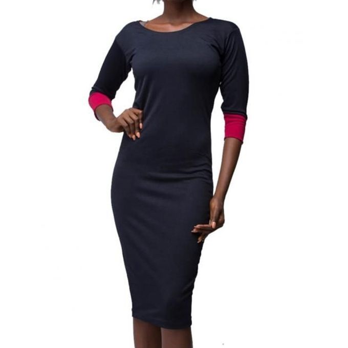 Virtue Clothier Hayley Midi Dress- Navy | Buy online | Jumia Nigeria