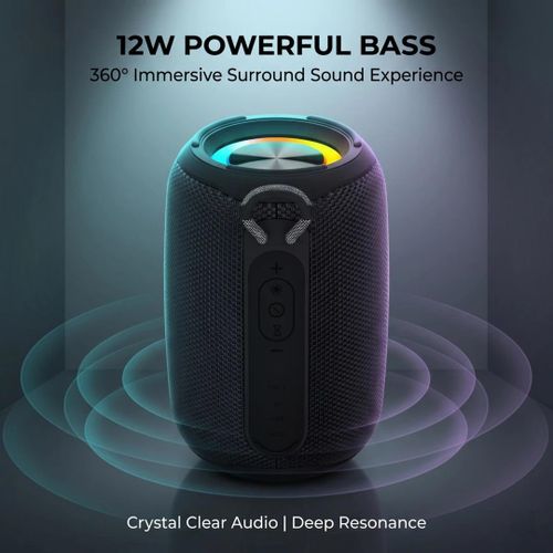 12W Portable Bluetooth Speaker, 360° Immersive Surround Sound, Powerful Deep Bass, Crystal-Clear Audio, Dynamic Colorful Light, Wireless Speaker for Home, Parties & Outdoor Entertainment