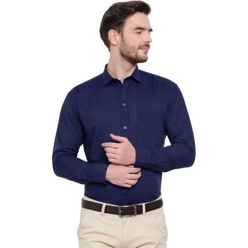 Men's Corporate Quality Office Long Sleeve Navy Blue Shirt