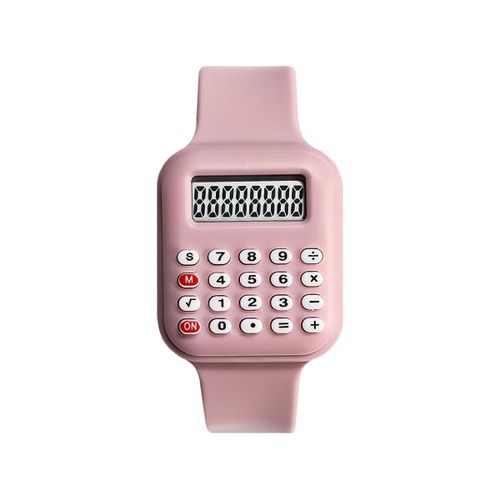 Pink Calculator Watch: Digital Timepiece with Built-in Calculation Functions