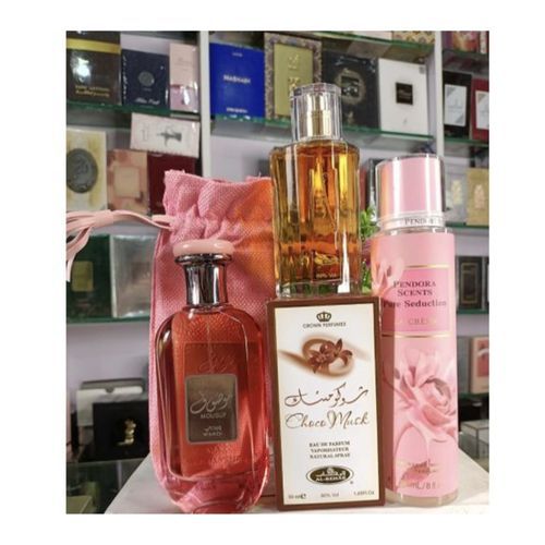 Pendora Scent Pure Seduction Perfume Body Mist 236ml And Mousuf Wardi 100ml With Choco Musk 50ml