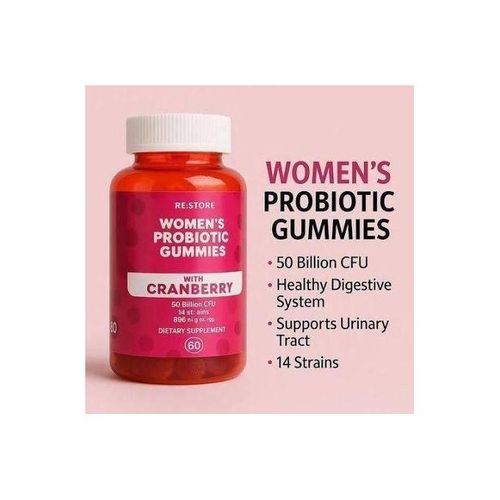RESTORE Women's Probiotic Gummies with Cranberry – 50 Billion CFU – 60 Gummies