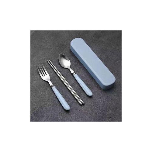 3 PICS KIDS QUALITY STAINLESS STEEL CULTERY SET WITH STORAGE BOX