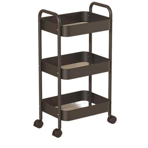 3-Tier All Metal Kitchen Utility Trolley Cart With Wheels