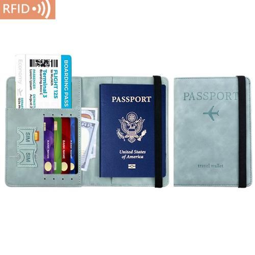 Anti-Theft PU Leather Passport Cover with SIM Card Slots