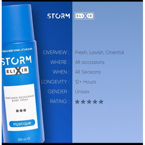 STORM ELIXIR MYSTIQUE PERFUMED DEODORANT BODYSPRAY