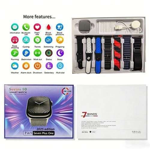 Series 10 7-in-1 Strap 2.2 Bluetooth Call Full Touchscreen Smartwatch- For Android and iOS
