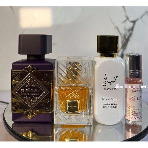 Fragrance World Khamrah Spray Perfume 30ml & Amethyst 50ml & Hayaati Gold 30ml