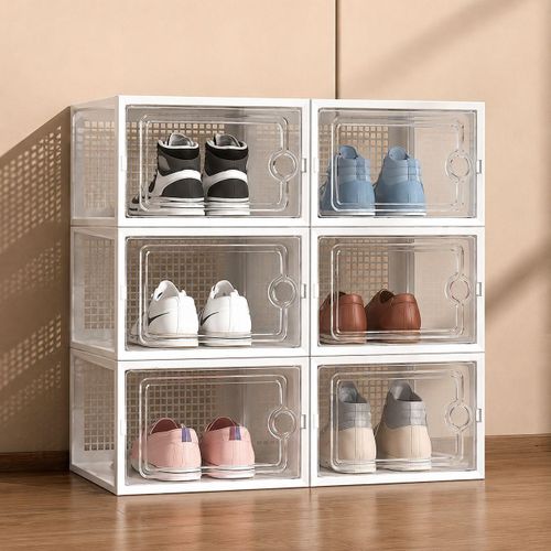 6pcs Stackable Shoe Storage Box For Sneakers