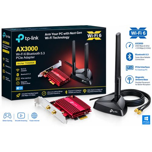 Archer TX3000E AX3000 Wi-Fi 6 + Bluetooth 5.3 PCIe Adapter