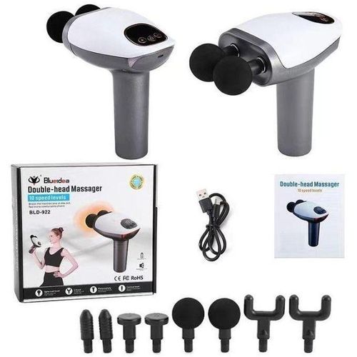 Blueidea Muscle Massager Fascial Gun with Double Head & Infrared Heat