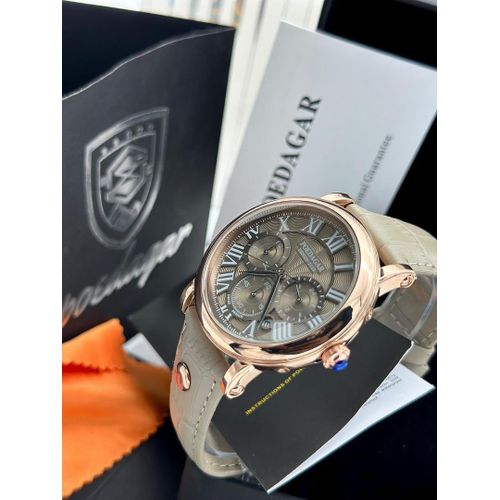 Premium Luxury Analog Leather Chronograph Movement Wristwatch