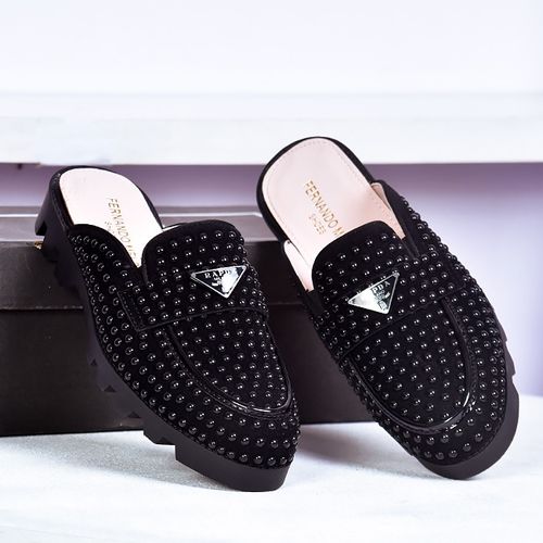 MEN CLASSIC PARA STONE DESIGNERS HALF SHOE BLACK