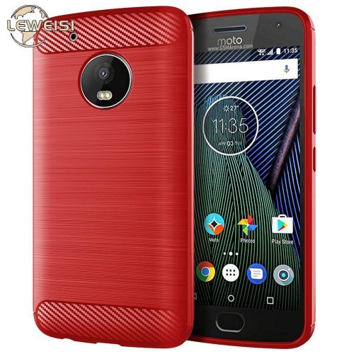 for Motorola Moto G5 Plus Carbon Fiber Bumper Phone Case