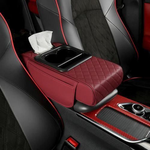 Car Armrest Cushion,5-in-1 Center Console Cover With 2 Storage Bags Cup Holder, Tissue Box Slot, Phone Slot
