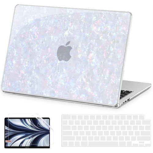 AKIT for MacBook Air 13 Inch Case M5 M4 M3 M2 2026-2022, Shiny Pearl A3449 A3240 A3113 A2681, Sparkle Pearly-Lustre Design Hard Shell&Screen Protector&Keyboard Cover for MacBook Air 13.6 inch